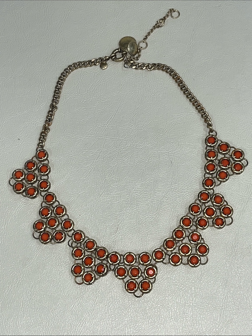 J.Crew Gold-Tone Orange Floral Statement Necklace